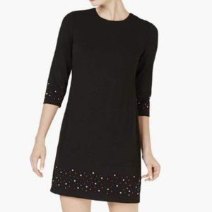 CK Three Quarter Sleeve Sheath Dress with Embellishments size 14